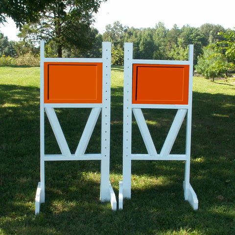 6ft Solid Panel Top Double Rail "V" Bottom Jumper Wing Standards Horse Jumps #258