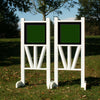 6ft 2 Color Solid Panel Top Triple Rail "V" Bottom Jumper Wing Standards Horse Jumps #262 - Platinum Jumps
