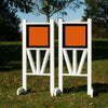 6ft 2 Color Solid Panel Top Triple Rail "V" Bottom Jumper Wing Standards Horse Jumps #262 - Platinum Jumps