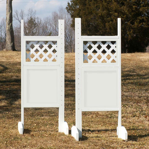 Lattice Top Solid Bottom Wing Standards Wood Horse Jumps #209 - Platinum Jumps 