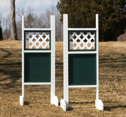 Lattice Top Solid Bottom Wing Standards Wood Horse Jumps #209