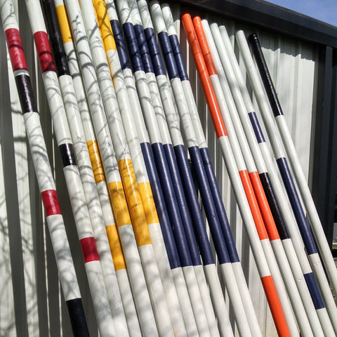 10ft Center Colored Stripe ROUND Rails/Poles Wood Horse Jumps