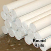 10ft White Center Colored Ends ROUND Rails/Poles Wood Horse Jumps