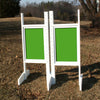 Solid Panel Colored Wing Standards Wood Horse Jumps - Platinum Jumps