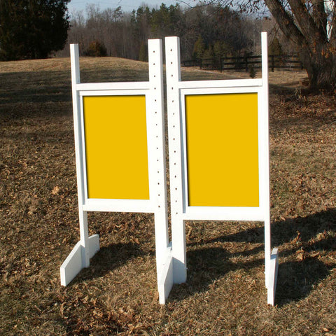 Solid Panel Colored Wing Standards Wood Horse Jumps - Platinum Jumps