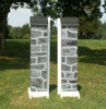 Skinny Stone Column Standards Wood Horse Jumps - Platinum Jumps