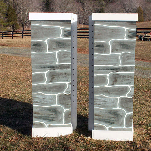 Stone Column Standards Wood Horse Jumps 2 Heights - Platinum Jumps